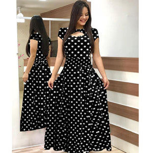 Elegant Spring Autumn Women Dress 2019 Casual Bohmia Flower Print Maxi Dresses Fashion Hollow Out Tunic Vestidos Dress Plus Size