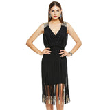 Tassel Bandage Dress Women Sexy Banquet Spring Summer Black Red Short Fringe