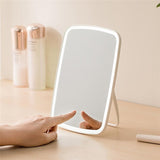 Portable Makeup Mirror LED Natural Light USB Refill Angle Adjustable Touch Control Brightness Dimmable Lights Women