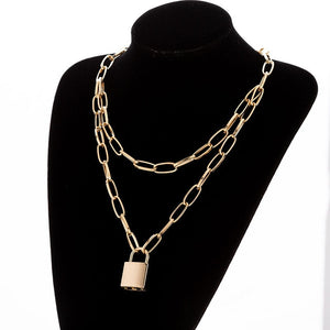 KMVEXO Multilayers Punk Chains Cross Necklace Couple Fashion Street Hip Hop Geometric Metal Pendant Necklaces for Women