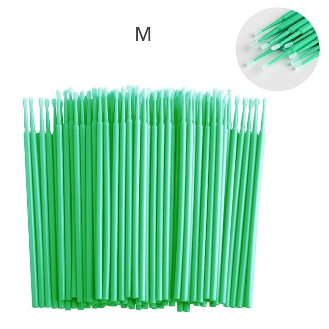 100Pcs/bag Disposable MicroBrush Eyelashes Extension Individual Lash Removing Swab Micro Brush For Eyelash Extension Tools