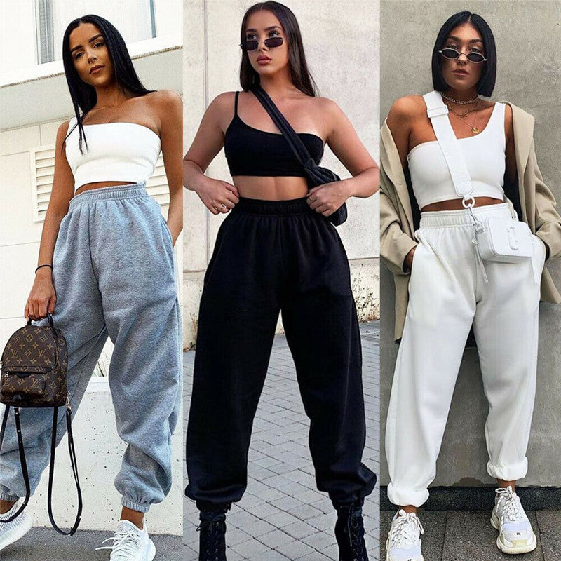 Brand New Women Casual Fashion High Waist Hip Hop Dance Sport Running Jogging Harem Pants Sweatpants Jogger Baggy Trousers