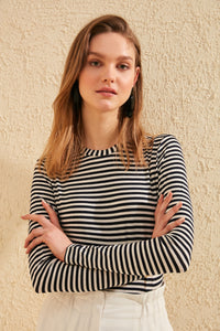 Trendyol Striped Knitted Blouse