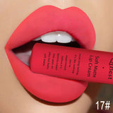 Qibest Brand 34 Colors Waterproof Matte Nude Lipstick Lipkit Pigment Dark Red Black Long Lasting Lip Gloss Women Makeup Lipgloss