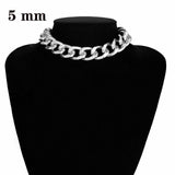 Punk Miami Cuban Choker Necklace Collar Statement Hip Hop Big Chunky Aluminum Gold Color Thick Chain Necklace Women Jewelry