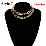 Punk Miami Cuban Choker Necklace Collar Statement Hip Hop Big Chunky Aluminum Gold Color Thick Chain Necklace Women Jewelry