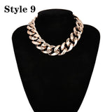 Punk Miami Cuban Choker Necklace Collar Statement Hip Hop Big Chunky Aluminum Gold Color Thick Chain Necklace Women Jewelry