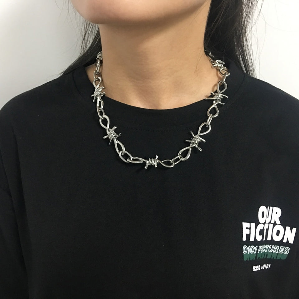 Wire Brambles Necklace Women Hip-hop Punk Style Barbed Wire Brambles Link Chain Choker Gifts for Friends Collares de Moda 2019