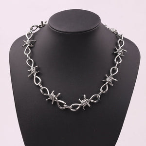 Wire Brambles Necklace Women Hip-hop Punk Style Barbed Wire Brambles Link Chain Choker Gifts for Friends Collares de Moda 2019