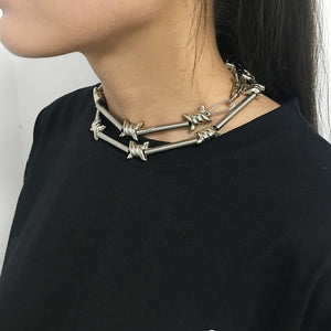 Wire Brambles Necklace Women Hip-hop Punk Style Barbed Wire Brambles Link Chain Choker Gifts for Friends Collares de Moda 2019