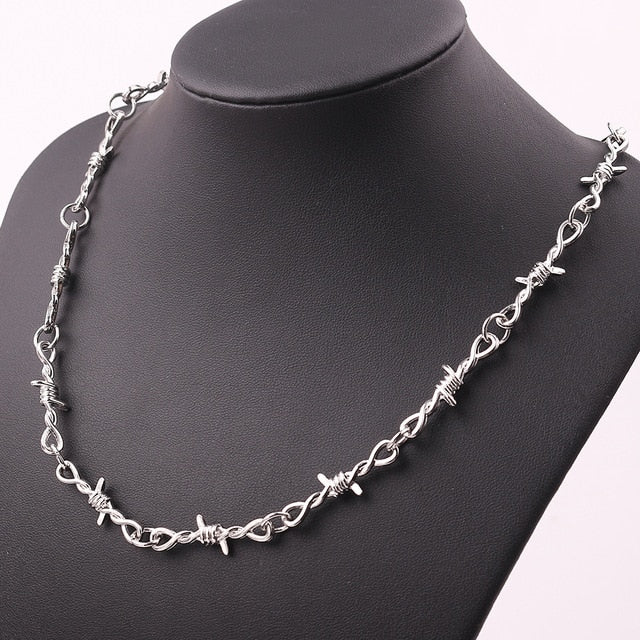 Wire Brambles Necklace Women Hip-hop Punk Style Barbed Wire Brambles Link Chain Choker Gifts for Friends Collares de Moda 2019