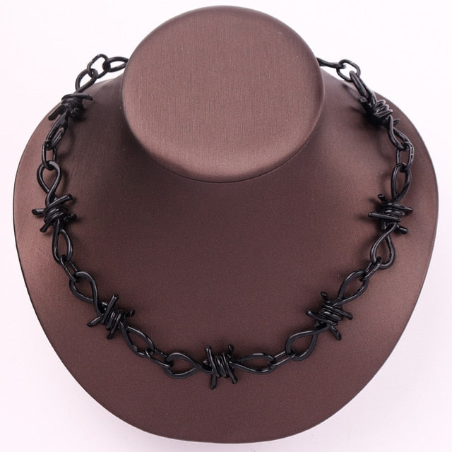 Wire Brambles Necklace Women Hip-hop Punk Style Barbed Wire Brambles Link Chain Choker Gifts for Friends Collares de Moda 2019