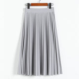 Spring and Autumn New Fashion Women's High Waist Pleated Solid Color Half Length Elastic Skirt Promotions Lady Black Pink