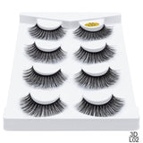 SEXYSHEEP 4/8 pairs 3D Mink Lashes Natural False Eyelashes Dramatic Volume Fake Lashes Makeup Eyelash Extension Silk Eyelashes