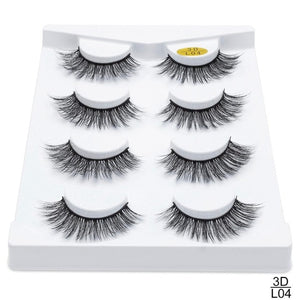 SEXYSHEEP 4/8 pairs 3D Mink Lashes Natural False Eyelashes Dramatic Volume Fake Lashes Makeup Eyelash Extension Silk Eyelashes