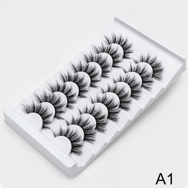 SEXYSHEEP 4/8 pairs 3D Mink Lashes Natural False Eyelashes Dramatic Volume Fake Lashes Makeup Eyelash Extension Silk Eyelashes