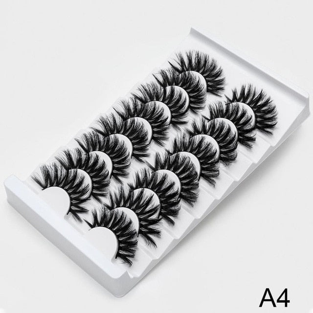 SEXYSHEEP 4/8 pairs 3D Mink Lashes Natural False Eyelashes Dramatic Volume Fake Lashes Makeup Eyelash Extension Silk Eyelashes