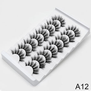 SEXYSHEEP 4/8 pairs 3D Mink Lashes Natural False Eyelashes Dramatic Volume Fake Lashes Makeup Eyelash Extension Silk Eyelashes