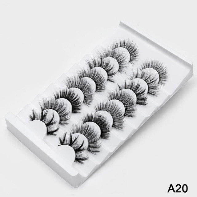 SEXYSHEEP 4/8 pairs 3D Mink Lashes Natural False Eyelashes Dramatic Volume Fake Lashes Makeup Eyelash Extension Silk Eyelashes