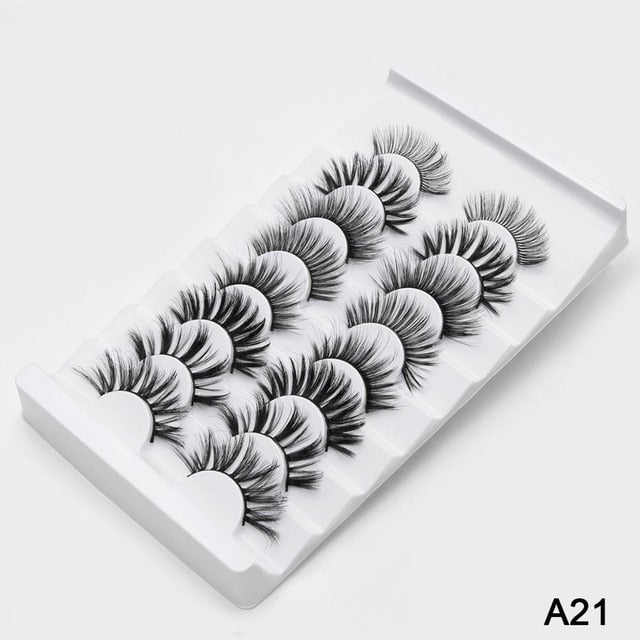 SEXYSHEEP 4/8 pairs 3D Mink Lashes Natural False Eyelashes Dramatic Volume Fake Lashes Makeup Eyelash Extension Silk Eyelashes