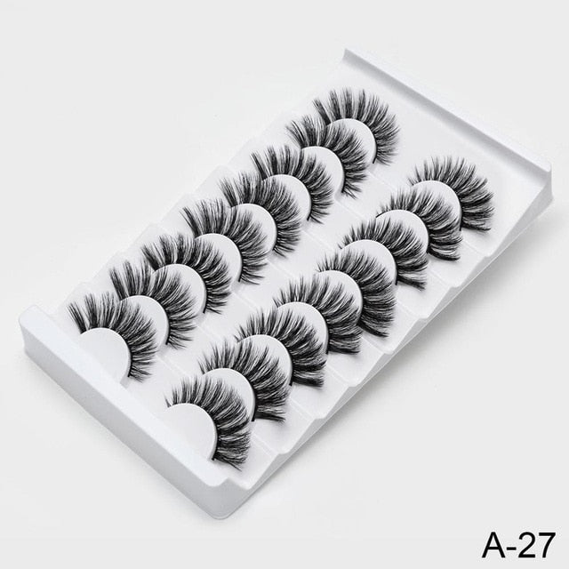 SEXYSHEEP 4/8 pairs 3D Mink Lashes Natural False Eyelashes Dramatic Volume Fake Lashes Makeup Eyelash Extension Silk Eyelashes