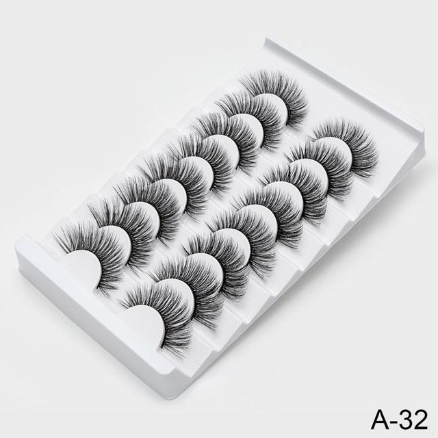 SEXYSHEEP 4/8 pairs 3D Mink Lashes Natural False Eyelashes Dramatic Volume Fake Lashes Makeup Eyelash Extension Silk Eyelashes