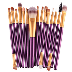 MAANGE Pro 15Pcs Makeup Brushes Set Eye Shadow Foundation Powder Eyeliner Eyelash Lip Make Up Brush Cosmetic Beauty Tool Kit Hot