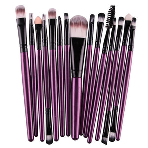 MAANGE Pro 15Pcs Makeup Brushes Set Eye Shadow Foundation Powder Eyeliner Eyelash Lip Make Up Brush Cosmetic Beauty Tool Kit Hot