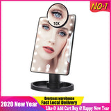 22 LED Lights Touch Screen Makeup Mirror 1X 10X Magnifying Mirrors Vanity 16 Lights Bright Adjustable USB Or Batteries Use