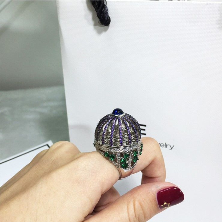 New pattern Originality rings for women Cage Individualization Adjustable Set in drill wholesale lots bulk luxury jewelry DZ 4