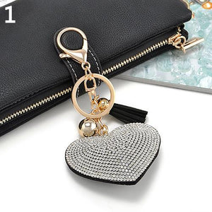 Cute Style Rhinestone Key Chain Heart Shape Pendant Handbag Keychain Bag Keyring Best Chirstmas Birthday For Women Girls