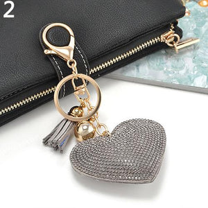 Cute Style Rhinestone Key Chain Heart Shape Pendant Handbag Keychain Bag Keyring Best Chirstmas Birthday For Women Girls