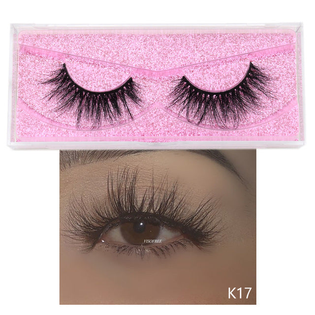 Visofree Mink Lashes 3D Mink Eyelashes 100% Cruelty free Lashes Handmade Reusable Natural Eyelashes Popular False Lashes Makeup