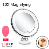 LED Makeup Mirror Light Vanity Mirrors Magnifying Miroir Grossissant 10x  Makeup Mirrors Flexible Mirrors Shaving Mirrors Lights