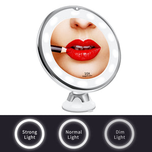 LED Makeup Mirror Light Vanity Mirrors Magnifying Miroir Grossissant 10x  Makeup Mirrors Flexible Mirrors Shaving Mirrors Lights