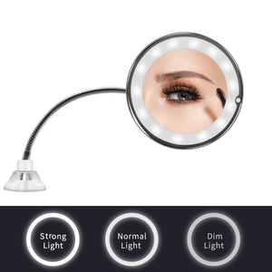 LED Makeup Mirror Light Vanity Mirrors Magnifying Miroir Grossissant 10x  Makeup Mirrors Flexible Mirrors Shaving Mirrors Lights