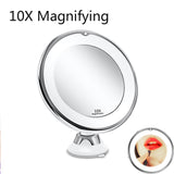 LED Makeup Mirror Light Vanity Mirrors Magnifying Miroir Grossissant 10x  Makeup Mirrors Flexible Mirrors Shaving Mirrors Lights